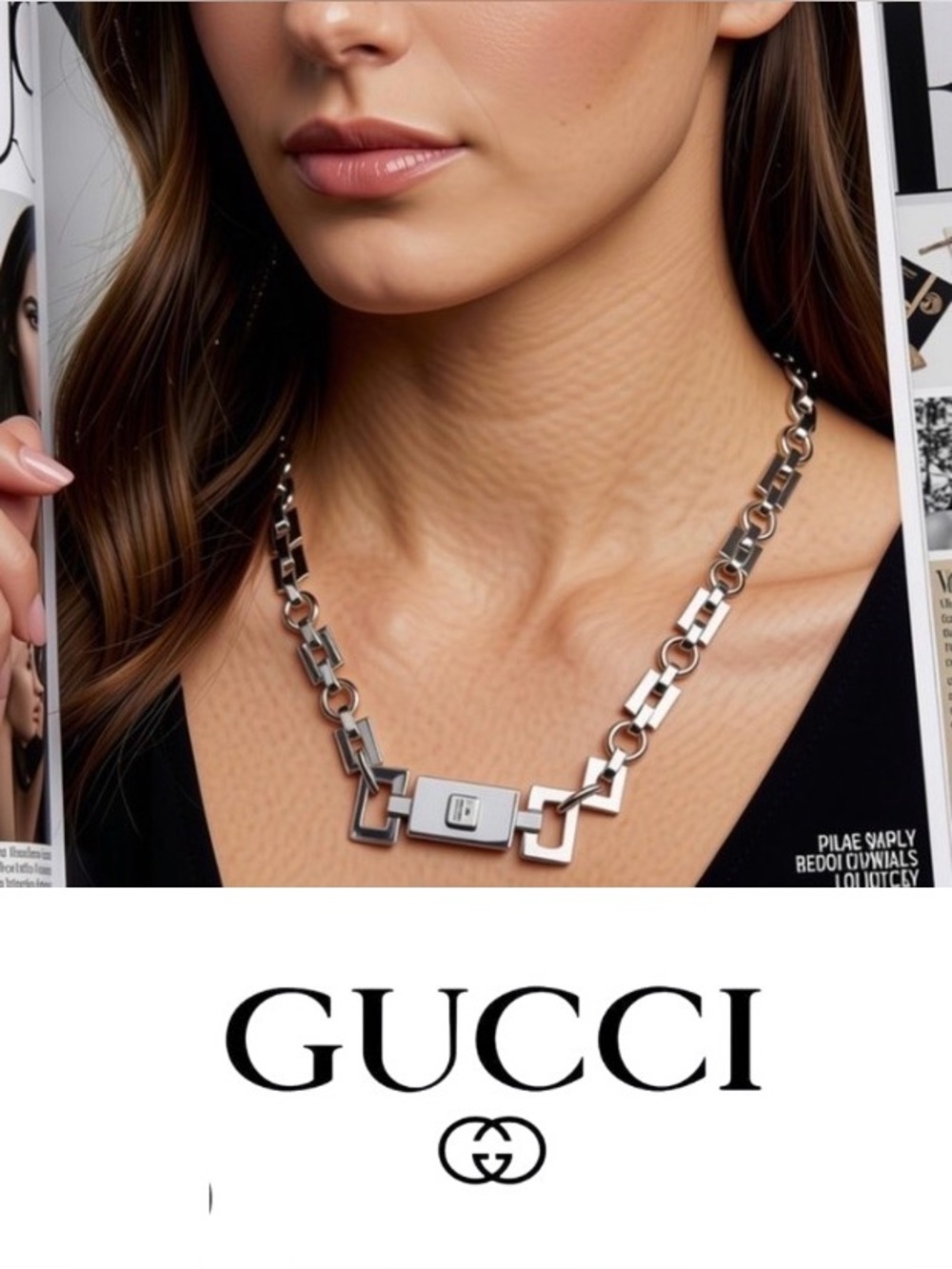 Upcycled Jackie O’ Gucci Piston Lock Necklace